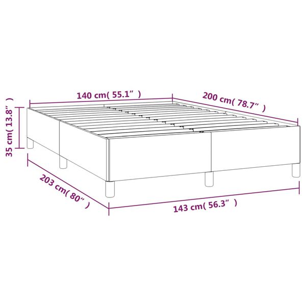 vidaXL Κρεβάτι Boxspring με Στρώμα Κρεμ 140x200 εκ. Υφασμάτινο