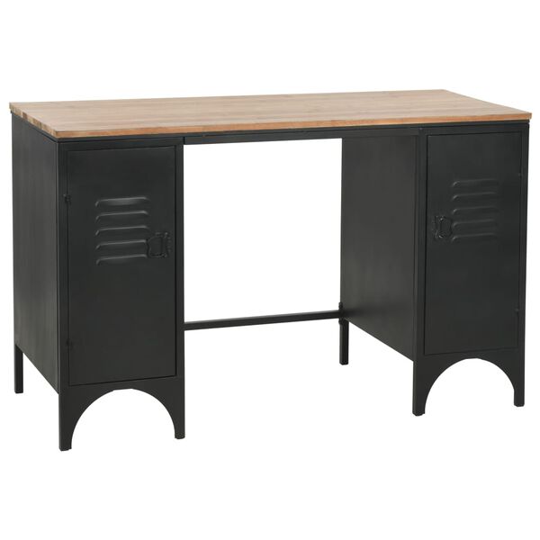 vidaXL Γραφείο με Ντουλάπια 120 x 50 x 76 εκ. Μασίφ Ξύλο Ελάτης/Ατσάλι