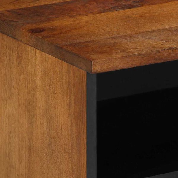 vidaXL Ντουλάπι TV με ράφι Καφέ 100 x 33.5 x 46 εκ Μασίφ ξύλο μάνγκο