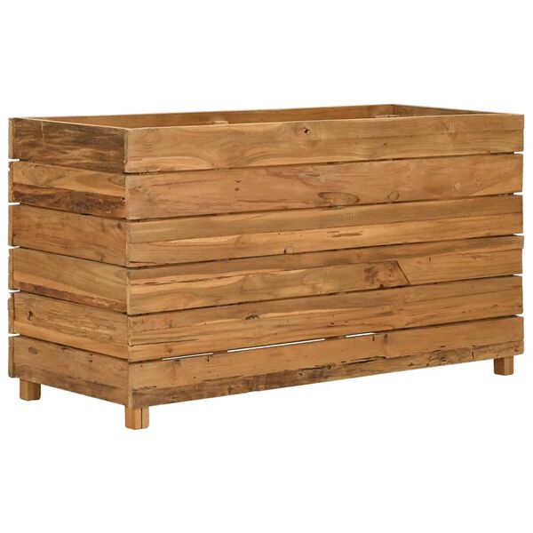 vidaXL Ζαρντινιέρα Υπερυψωμένη 100x40x55 εκ. Ανακυκλ. Ξύλο Teak/Ατσάλι