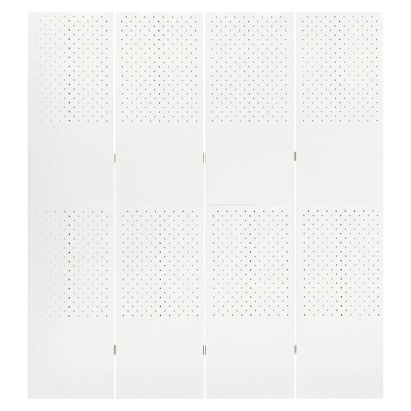 vidaXL Διαχωριστικό Δωματίου με 4 Πάνελ Λευκό 160 x 180 εκ. από Ατσάλι