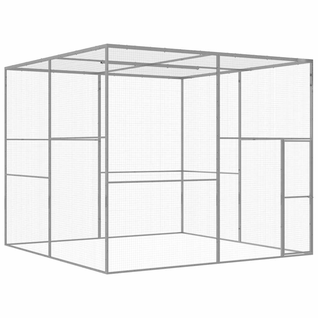 vidaXL Κλουβί Γάτας 3 x 3 x 2,5 μ. από Γαλβανισμένο Χάλυβα