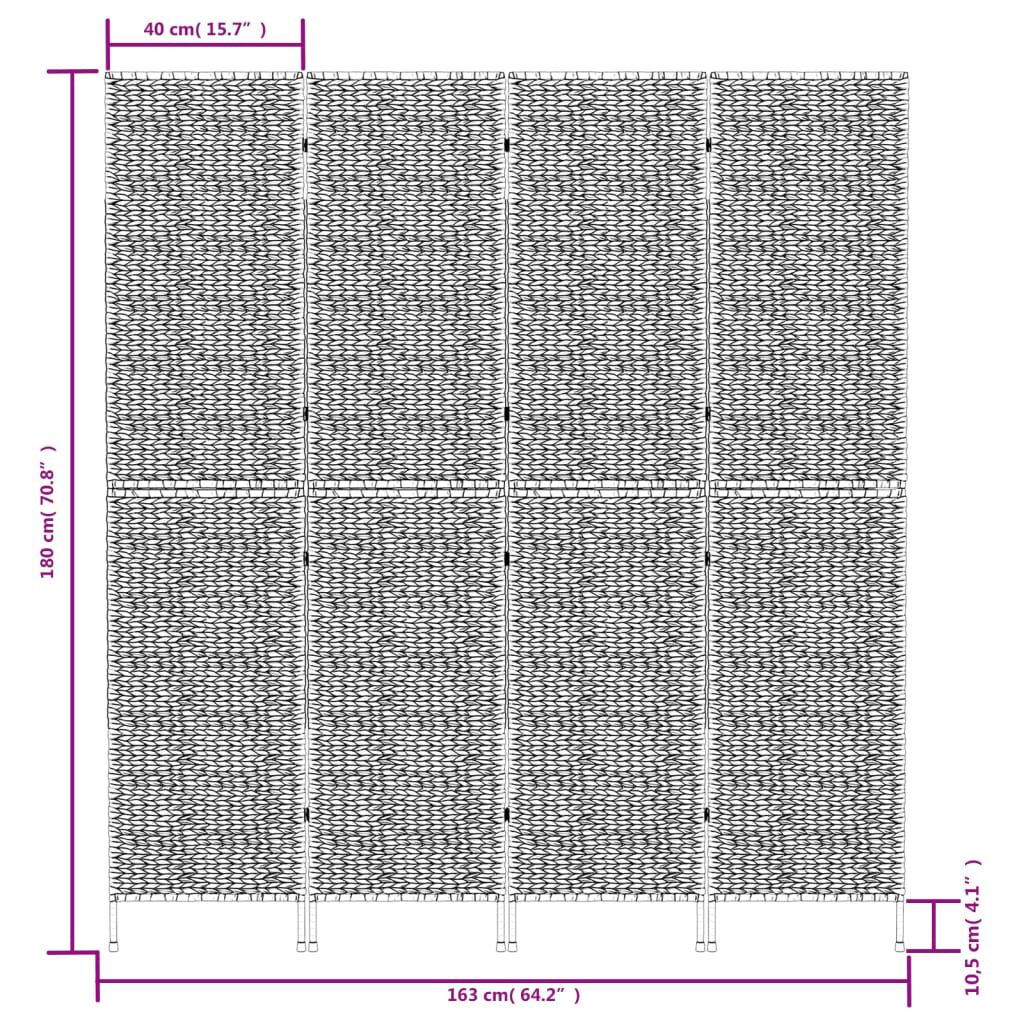 vidaXL Διαχωριστικό Δωματίου με 4 Πάνελ 163x180 εκ. από Υάκινθο Νερού