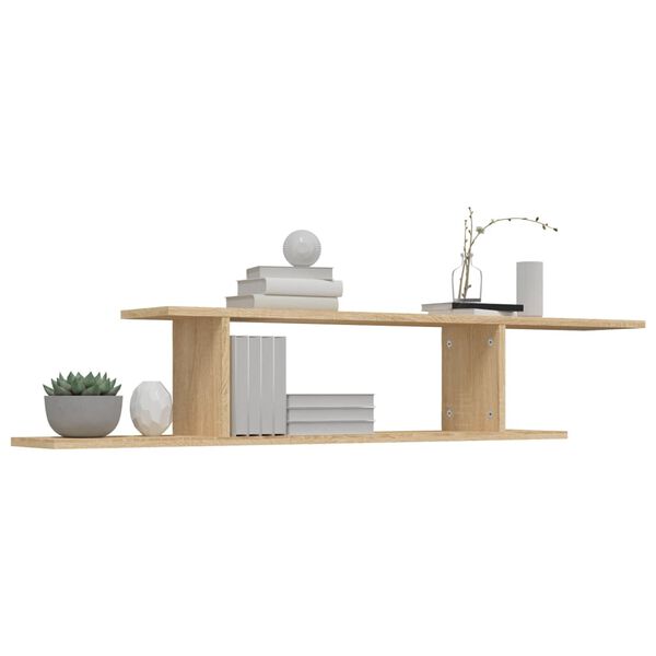 vidaXL Ράφι Τηλεόρασης Επιτοίχιο Sonoma Δρυς 125x18x23 εκ. Επεξ. Ξύλο