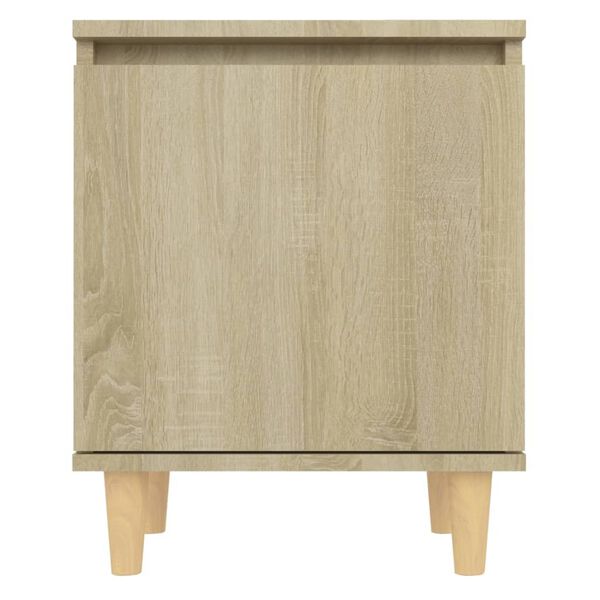vidaXL Κομοδίνο Sonoma Δρυς 40 x 30 x 50 εκ. με Μασίφ Ξύλινα Πόδια