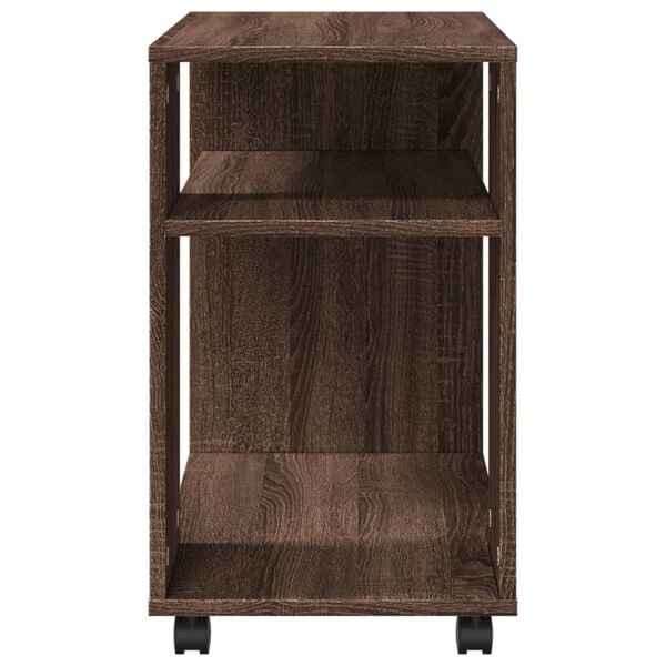 vidaXL Βοηθητικό Τραπέζι με Ρόδες Καφέ Δρυς 70x35x60 εκ. Επεξ. Ξύλο