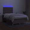 vidaXL &Kappa;&rho;&epsilon;&beta;ά&tau;&iota; Boxspring &mu;&epsilon; &Sigma;&tau;&rho;ώ&mu;&alpha; & LED Taupe 120x200 &epsilon;&kappa;. &Upsilon;&phi;&alpha;&sigma;&mu;ά&tau;&iota;&nu;&omicron;