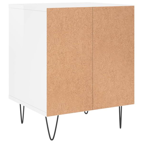 vidaXL Κομοδίνα 2 τεμ. Γυαλ. Λευκό 40 x 35 x 50 εκ. Επεξεργασμένο Ξύλο