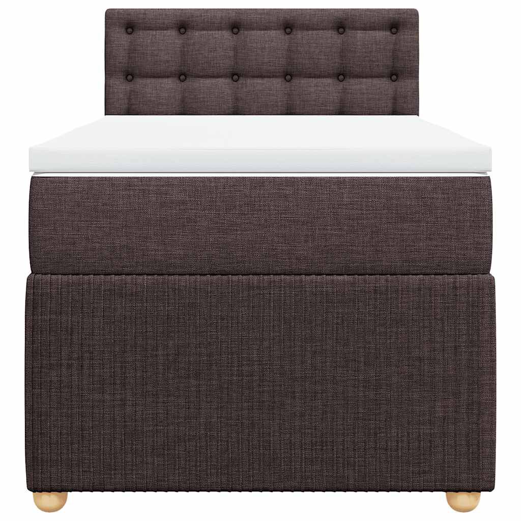 vidaXL Κρεβάτι Boxspring με Στρώμα Σκούρο Καφέ 80x200 εκ. Υφασμάτινο