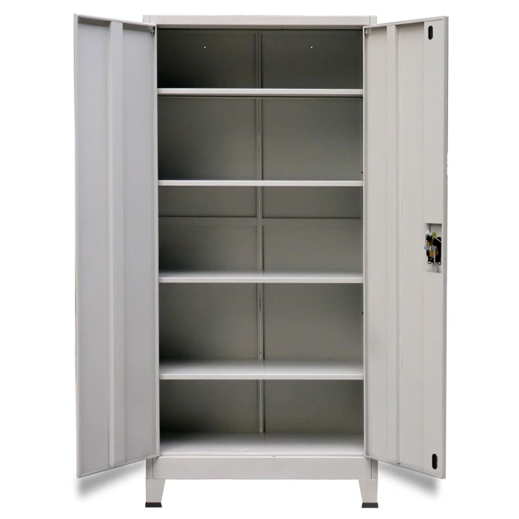 vidaXL Ντουλάπα Γραφείου με 2 Πόρτες Γκρι 90 x 40 x 180 εκ. Ατσάλινη