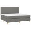 vidaXL &Kappa;&rho;&epsilon;&beta;ά&tau;&iota; Boxspring &mu;&epsilon; &Sigma;&tau;&rho;ώ&mu;&alpha; & LED &Sigma;&kappa;.&Gamma;&kappa;&rho;&iota; 200x200&epsilon;&kappa;. &Upsilon;&phi;&alpha;&sigma;&mu;ά&tau;&iota;&nu;&omicron;