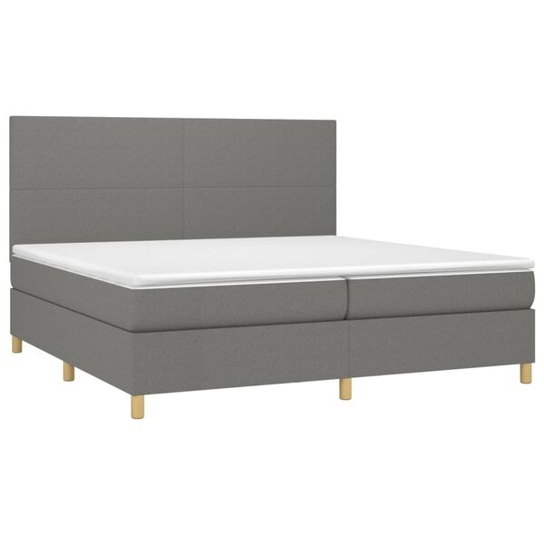vidaXL &Kappa;&rho;&epsilon;&beta;ά&tau;&iota; Boxspring &mu;&epsilon; &Sigma;&tau;&rho;ώ&mu;&alpha; & LED &Sigma;&kappa;.&Gamma;&kappa;&rho;&iota; 200x200&epsilon;&kappa;. &Upsilon;&phi;&alpha;&sigma;&mu;ά&tau;&iota;&nu;&omicron;