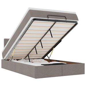 vidaXL Οθωμανικό κρεβάτι με στρώμα Taupe 120x200cm ύφασμα