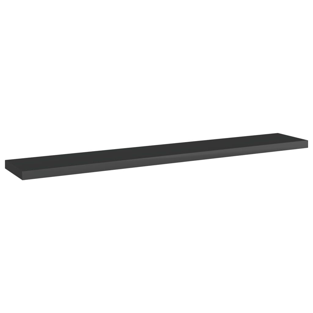 vidaXL Ράφια Βιβλιοθήκης 4 τεμ. Γυαλ. Μαύρο 60x10x1,5 εκ. Μοριοσανίδα