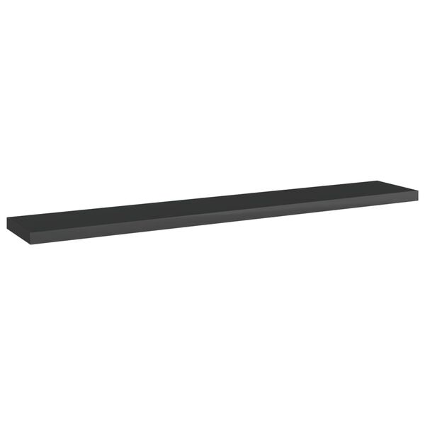 vidaXL Ράφια Βιβλιοθήκης 4 τεμ. Γυαλ. Μαύρο 60x10x1,5 εκ. Μοριοσανίδα