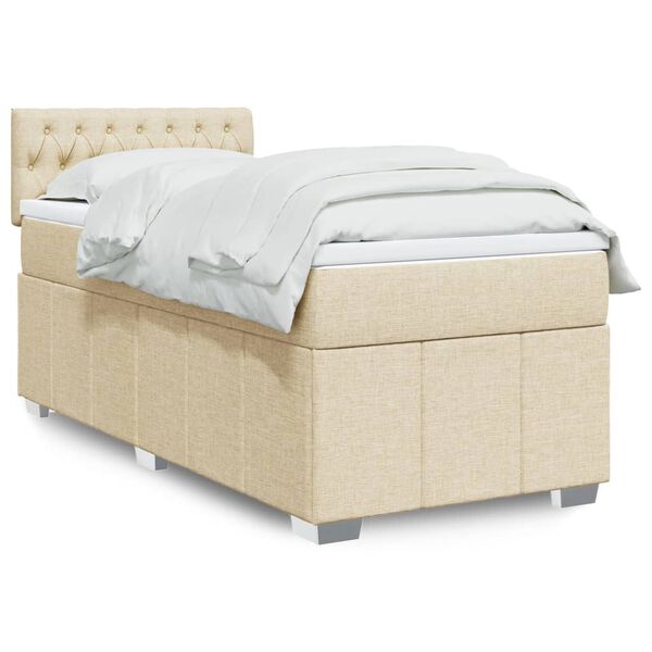vidaXL &Kappa;&rho;&epsilon;&beta;ά&tau;&iota; Boxspring &mu;&epsilon; &Sigma;&tau;&rho;ώ&mu;&alpha; &Kappa;&rho;&epsilon;&mu; 80 x 200 &epsilon;&kappa;. &Upsilon;&phi;&alpha;&sigma;&mu;ά&tau;&iota;&nu;&omicron;