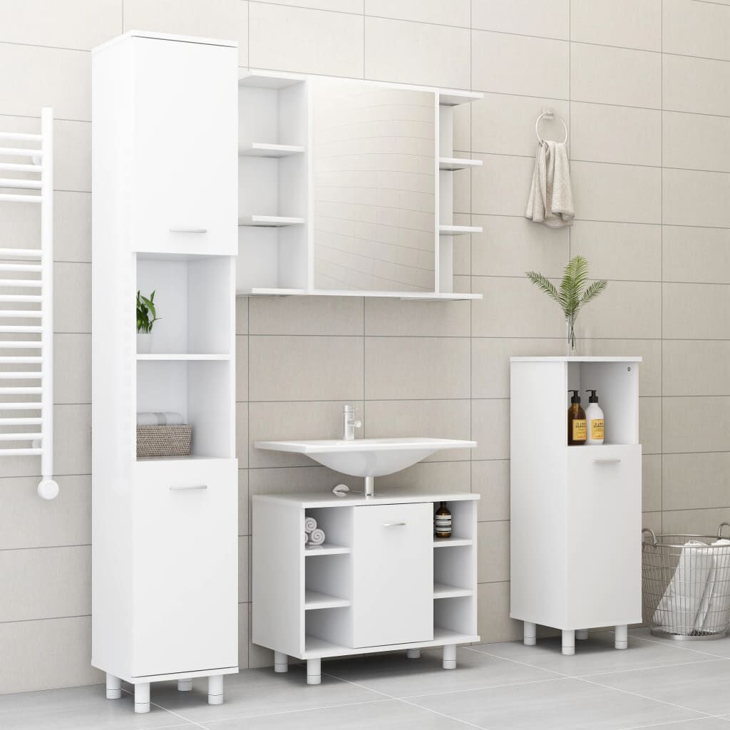 vidaXL Στήλη Μπάνιου Λευκή 30 x 30 x 179 εκ. από Επεξ. Ξύλο