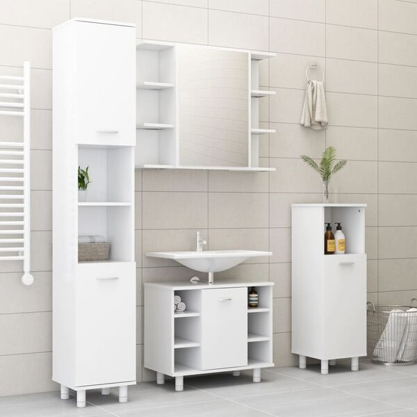 vidaXL Στήλη Μπάνιου Λευκή 30 x 30 x 179 εκ. από Επεξ. Ξύλο