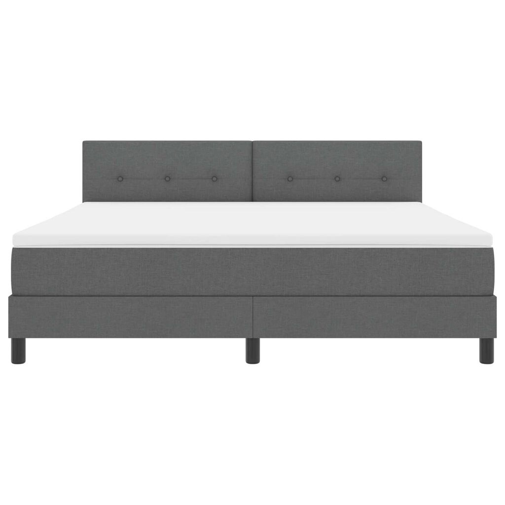 vidaXL Κρεβάτι Βολής με Στρώμα & LED Σκούρο Γκρι 180x200 cm Υφάσματος