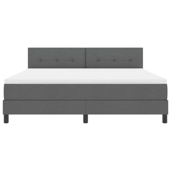 vidaXL Κρεβάτι Βολής με Στρώμα & LED Σκούρο Γκρι 180x200 cm Υφάσματος