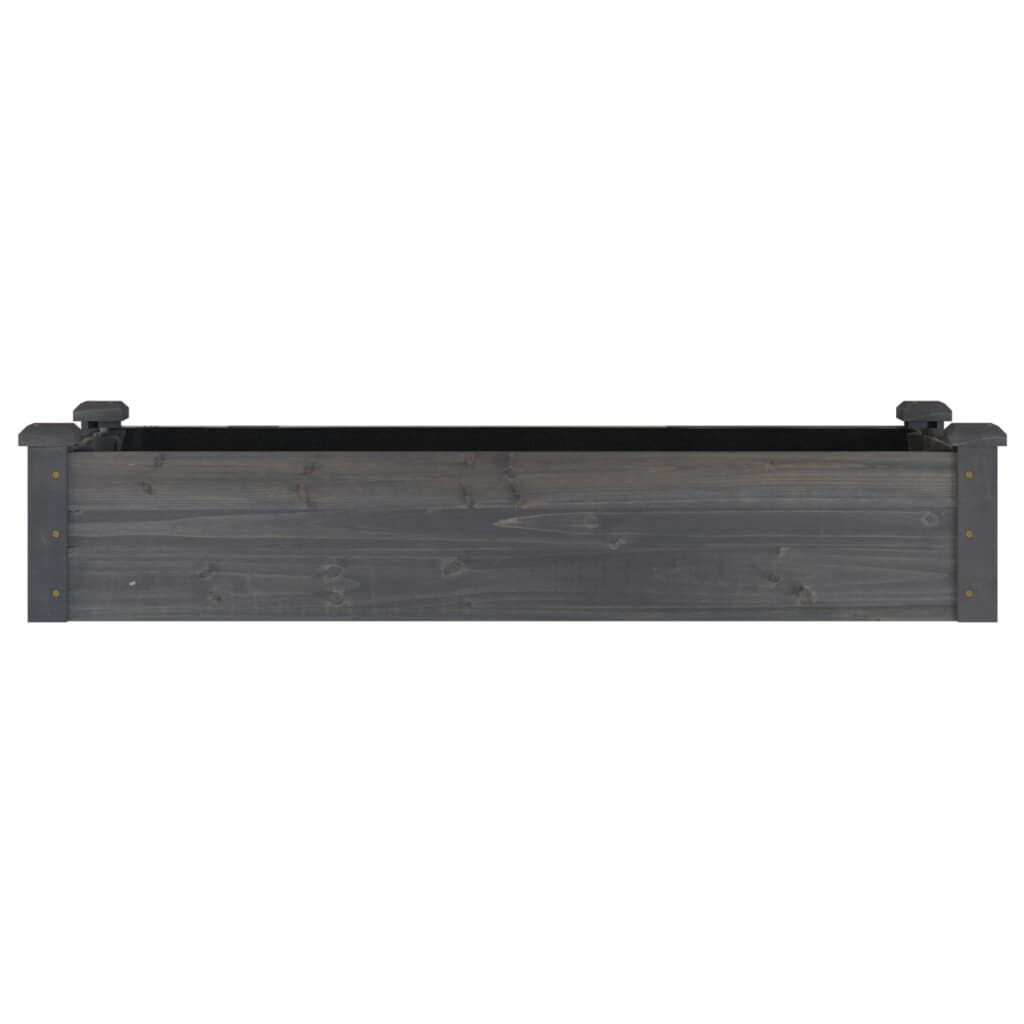 vidaXL Ζαρντινιέρα Υπερυψ. με Επένδυση Γκρι 120x45x25 εκ. Μασίφ Ελάτη