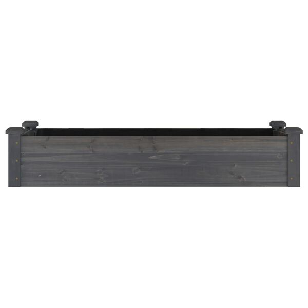 vidaXL Ζαρντινιέρα Υπερυψ. με Επένδυση Γκρι 120x45x25 εκ. Μασίφ Ελάτη