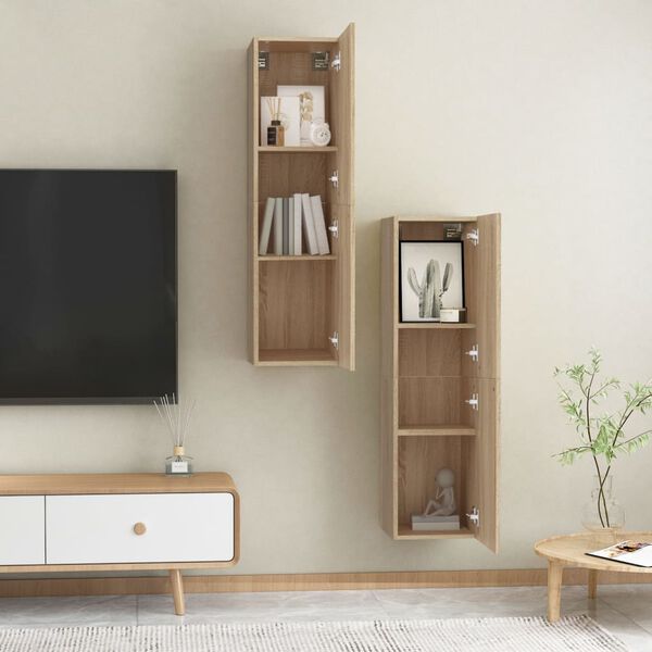 vidaXL Έπιπλο Τηλεόρασης 2 τεμ. Sonoma Δρυς 30,5x30x110εκ. Επεξ. Ξύλο