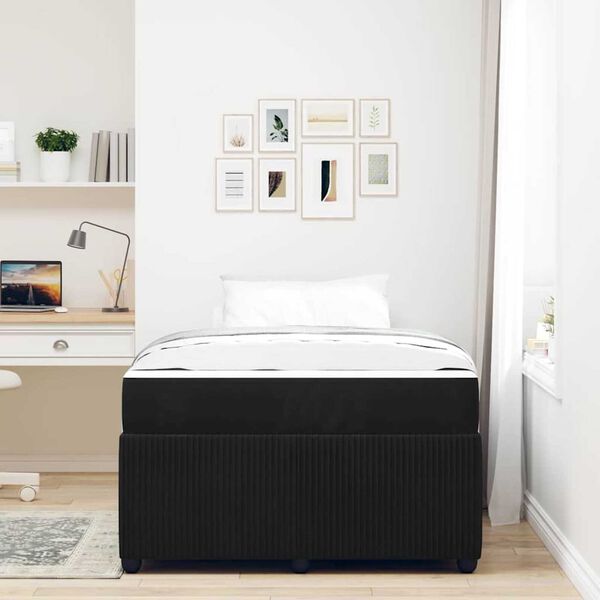 vidaXL Σκελετός κρεβατιού με στρώμα Μαύρο 120 x 200 cm Βελούδο