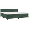 vidaXL Κρεβάτι Boxspring με Στρώμα Σκούρο Πράσινο 200x200εκ. Βελούδινο