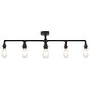vidaXL Φωτιστικό Οροφής Ράγα Μαύρο Χρώμα για 5 Λαμπτήρες Ε27
