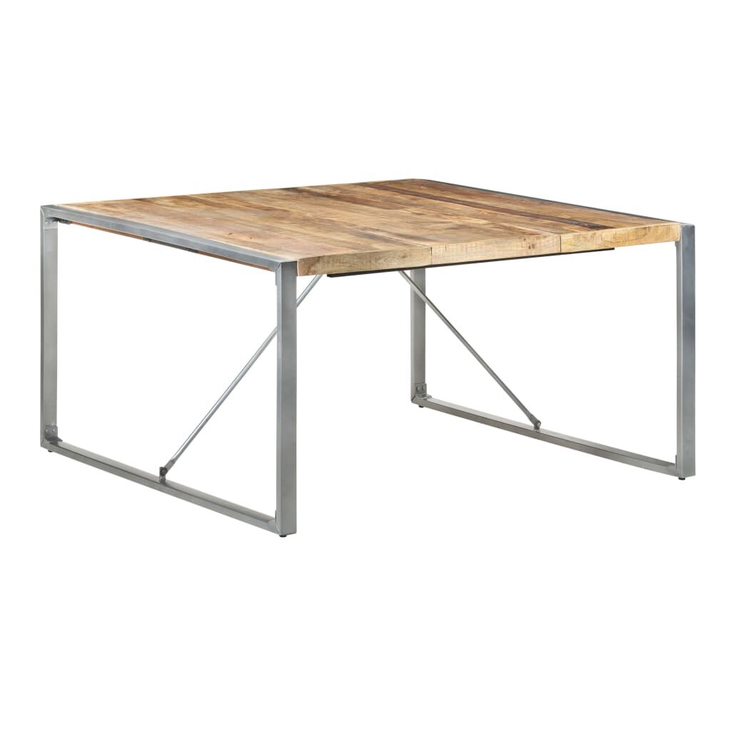 vidaXL Τραπεζαρία 140 x 140 x 75 εκ. από Ακατέργαστο Ξύλο Μάνγκο