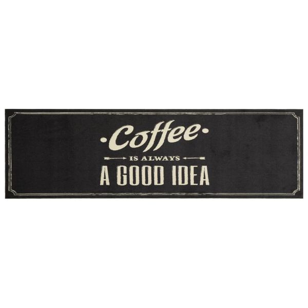 vidaXL Χαλί Κουζίνας Πλενόμενο Επιγραφή Coffee 45x150 εκ. Βελούδο