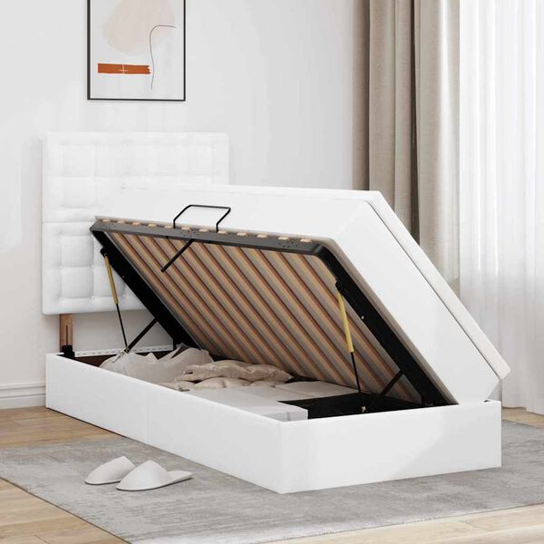 vidaXL &Kappa;&rho;&epsilon;&beta;ά&tau;&iota; &Alpha;&pi;&omicron;&theta;ή&kappa;&eta;&sigmaf; &Kappa;&alpha;&theta;&alpha;&rho;ό &Lambda;&epsilon;&upsilon;&kappa;ό 90 x 190 cm &Tau;&epsilon;&chi;&nu;&eta;&tau;ό &Delta;έ&rho;&mu;&alpha;