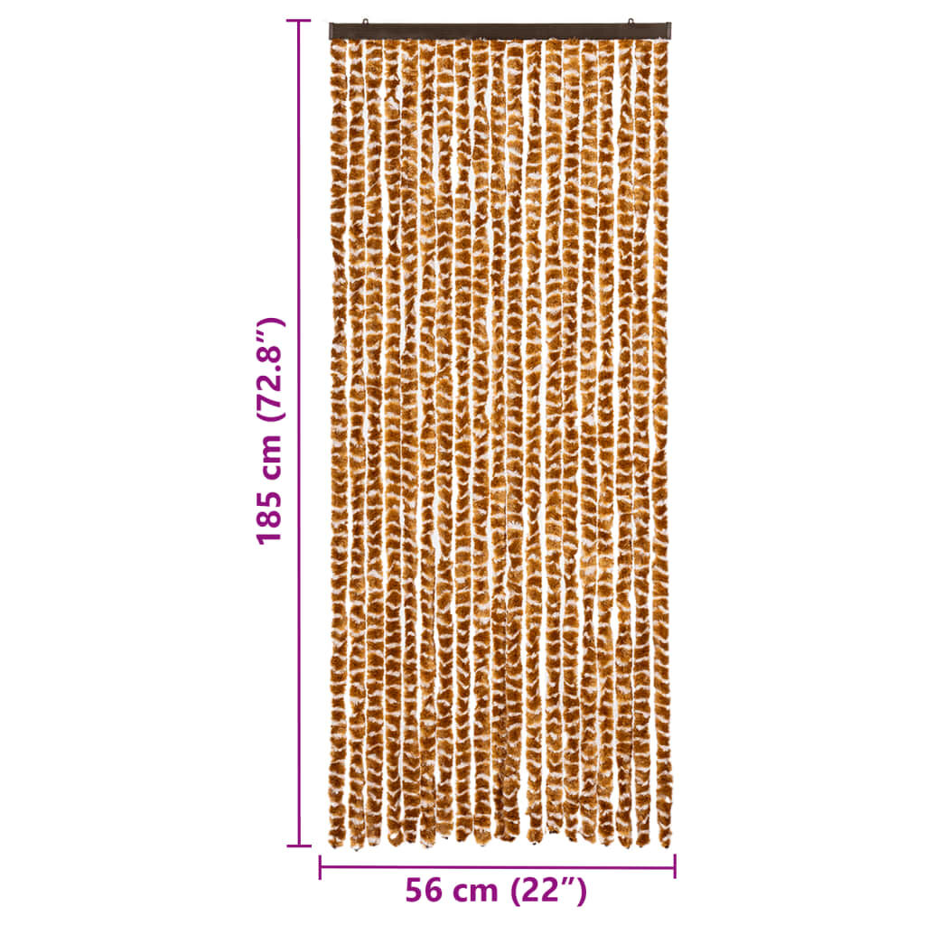 vidaXL Σήτα - Κουρτίνα Πόρτας Ώχρα / Λευκό 56 x 185 εκ. από Σενίλ