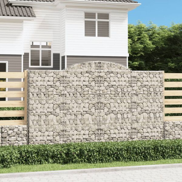 vidaXL Συρματοκιβώτια Τοξωτά 5 τεμ. 300x30x180/200 εκ. Γαλβαν. Ατσάλι