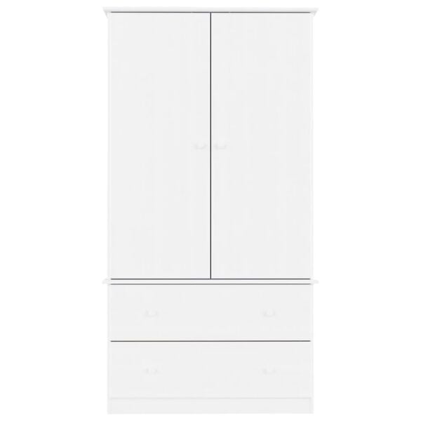 vidaXL Ντουλάπα ALTA Λευκή 90 x 55 x 170 εκ. από Μασίφ Ξύλο Πεύκου