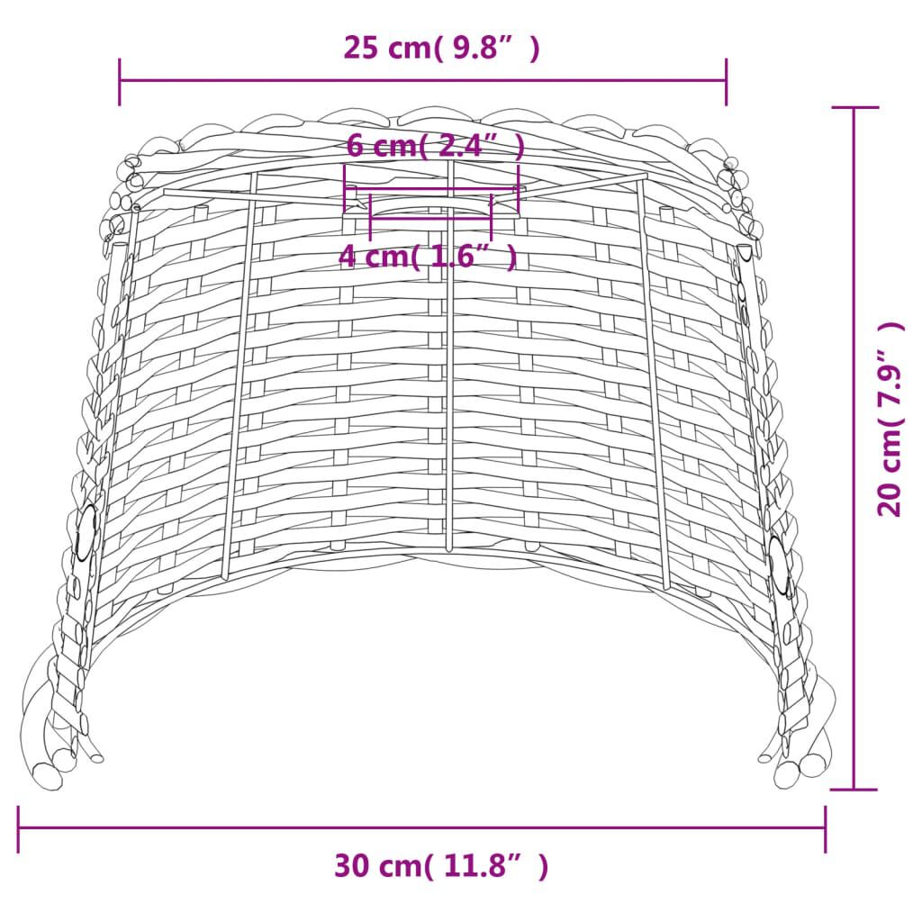 vidaXL Καπέλο Φωτιστικού Οροφής Λευκό Ø30x20 εκ. από Wicker