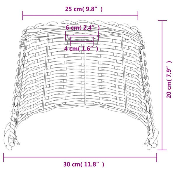 vidaXL Καπέλο Φωτιστικού Οροφής Λευκό Ø30x20 εκ. από Wicker