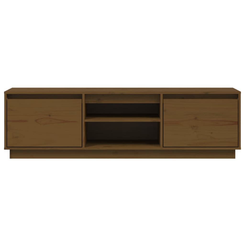 vidaXL Έπιπλο Τηλεόρασης Καφέ Μελί 140x35x40 εκ. από Μασίφ Ξύλο Πεύκου