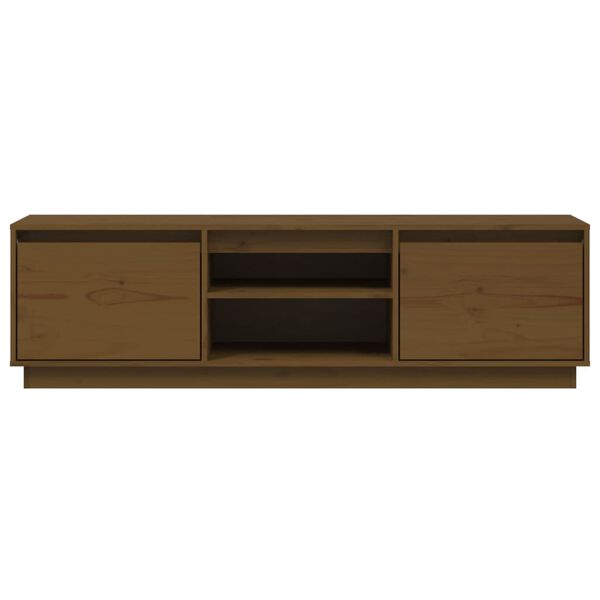 vidaXL Έπιπλο Τηλεόρασης Καφέ Μελί 140x35x40 εκ. από Μασίφ Ξύλο Πεύκου