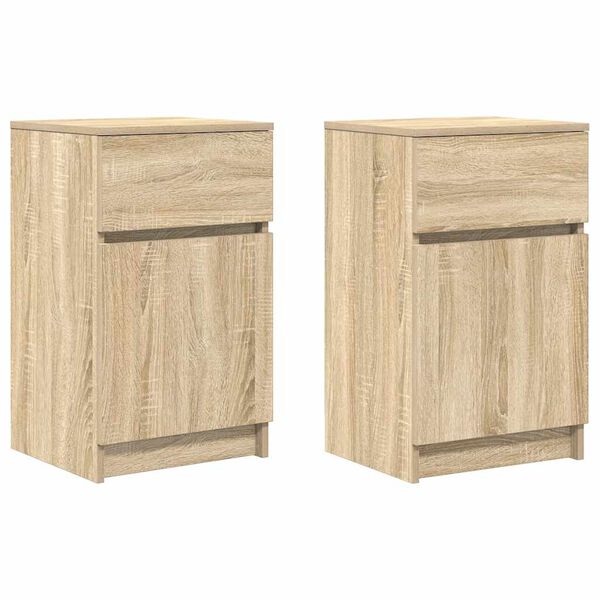 vidaXL Κομοδίνα 2 τεμ. Sonoma Δρυς 39x35x65 εκ. από Επεξεργασμένο Ξύλο