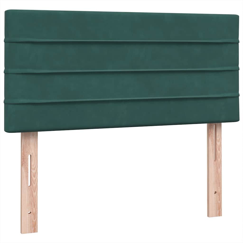 vidaXL Box Spring Κρεβάτι με στρώμα Σκούρο πράσινο 80x210 cm Velvet