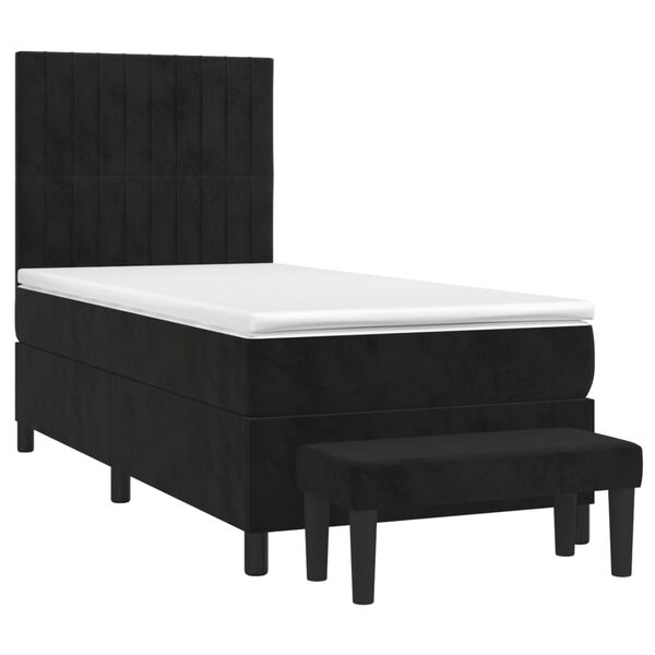 vidaXL &Kappa;&rho;&epsilon;&beta;ά&tau;&iota; Boxspring &mu;&epsilon; &Sigma;&tau;&rho;ώ&mu;&alpha; &Mu;&alpha;ύ&rho;&omicron; 90x190 &epsilon;&kappa;. &Beta;&epsilon;&lambda;&omicron;ύ&delta;&iota;&nu;&omicron;