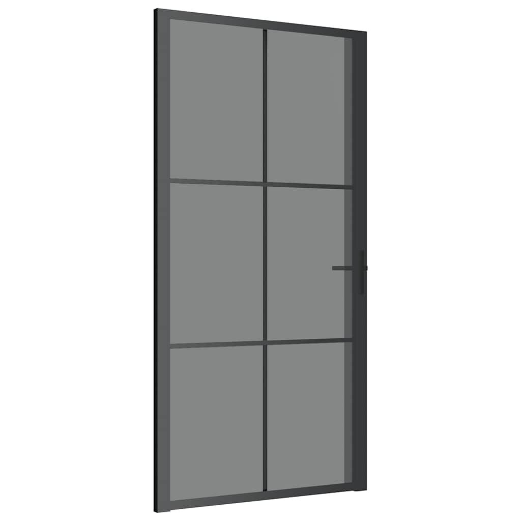 vidaXL Εσωτερική Πόρτα 102,5x201,5 εκ. Μαύρο ESG Γυαλί και Αλουμίνιο