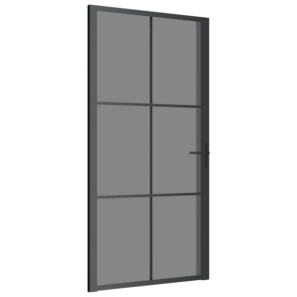 vidaXL Εσωτερική Πόρτα 102,5x201,5 εκ. Μαύρο ESG Γυαλί και Αλουμίνιο