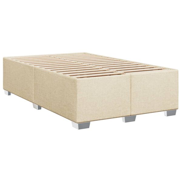 vidaXL Κρεβάτι Boxspring με Στρώμα Κρεμ 120x200 εκ. Υφασμάτινο