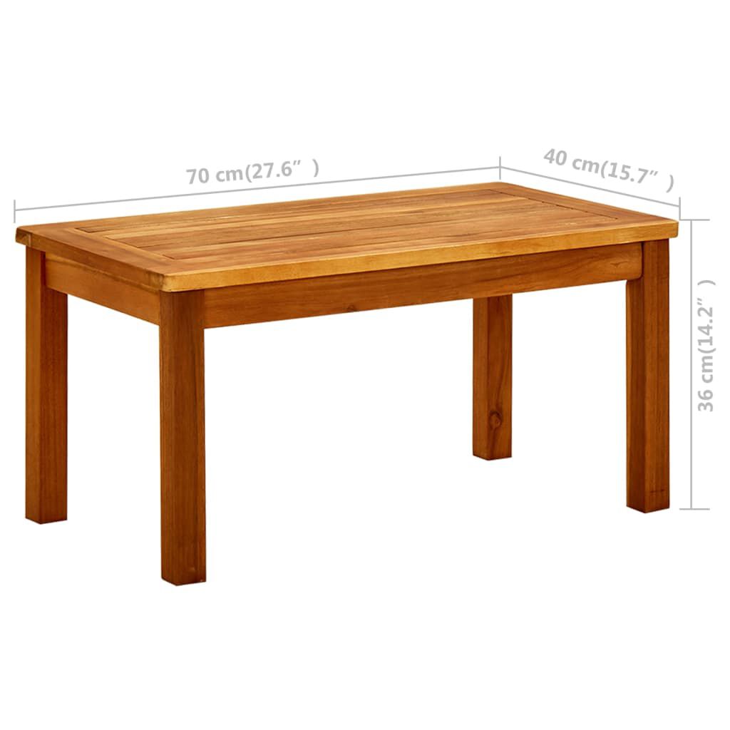 vidaXL Τραπεζάκι Σαλονιού Κήπου 70 x 40 x 36 εκ. Μασίφ Ξύλο Ακακίας