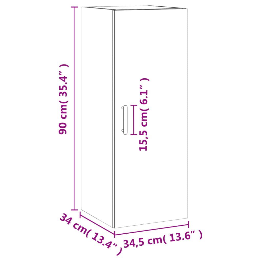 vidaXL Ντουλάπι Τοίχου Γκρι Σκυροδέματος 34,5 x 34 x 90 εκ.