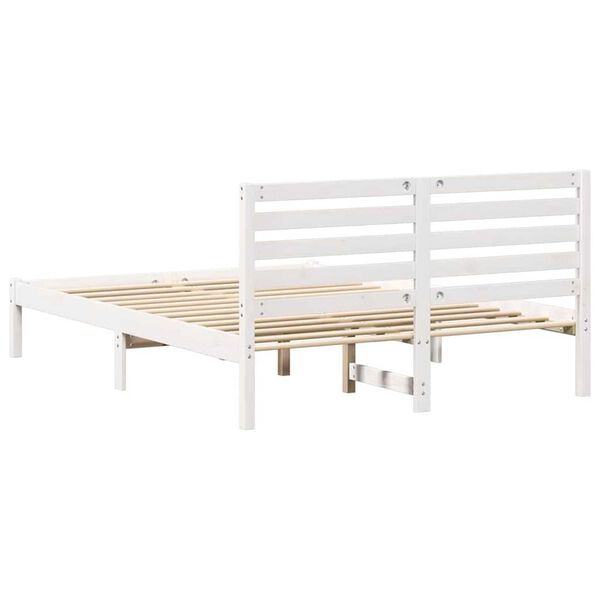 vidaXL Σκελετός Κρεβατιού Λευκό 120 x 190 cm Μασίφ ξύλο πεύκου