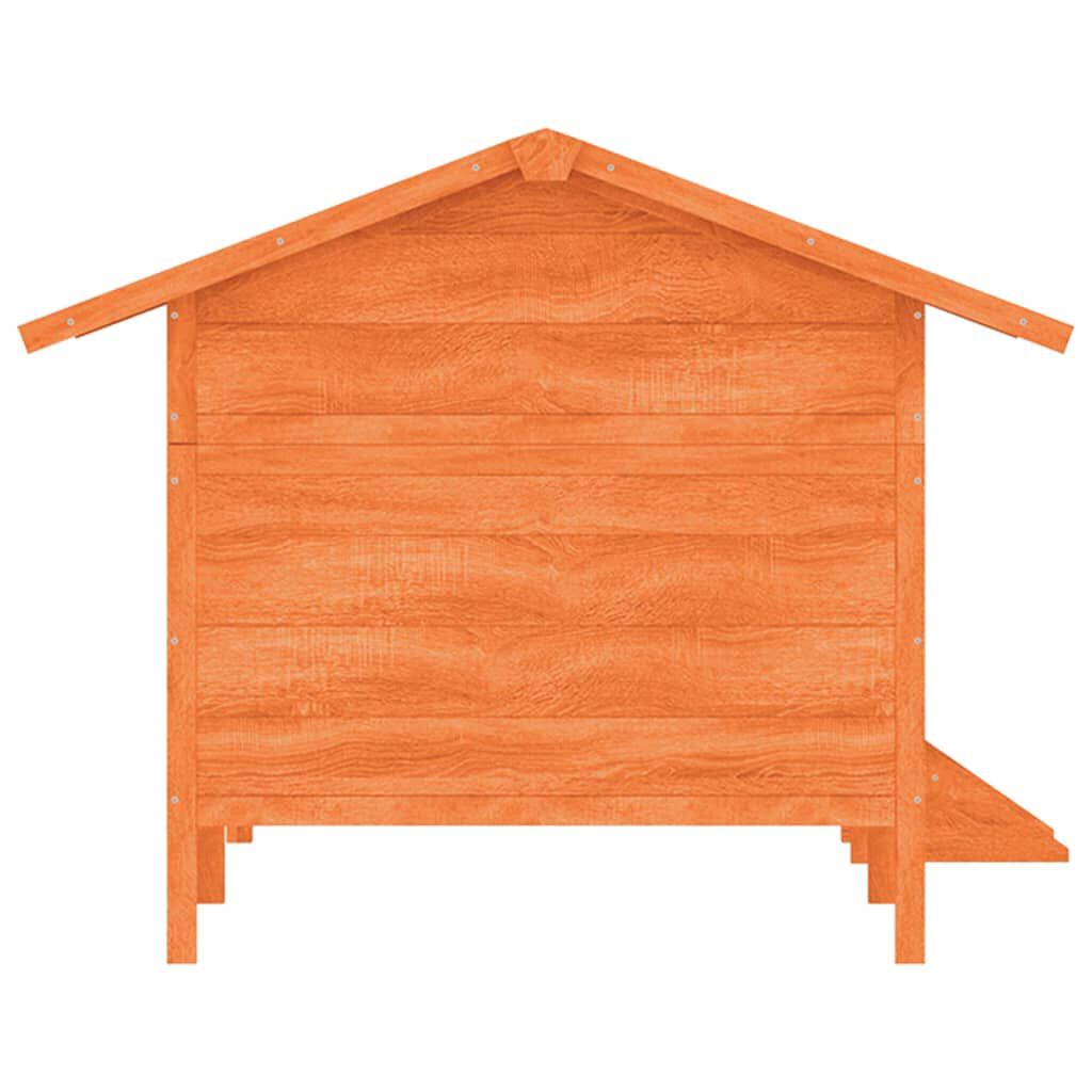 vidaXL Σπίτι Σκύλου Καφέ 159 x 120 x 88,5 εκ. από Μασίφ Ξύλο Πεύκου